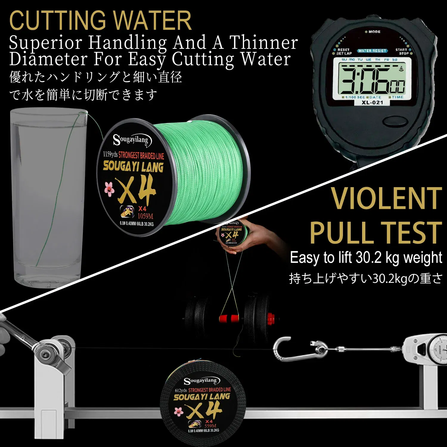 Color: Dark Grey, Line Number: 1.0 - Sougayilang Braided Line 4X 100/300m 5 Color All for Fishing Line MaxDrag 66LB Multifilament PE Line for Saltwater Sea Fishing