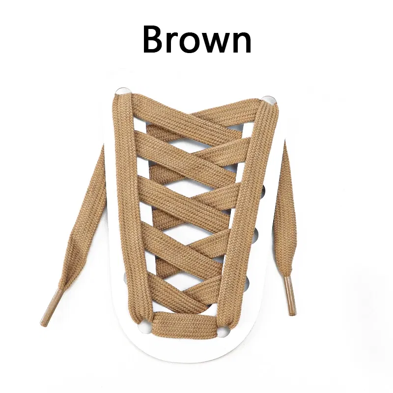 Color: Brown, Ships From: CHINA, Length: 120cm - 1 Pair Flat Shoelaces for Sneakers Rugged Wear-resistant Classic Canvas Sports Shoe Laces Women Men Shoelace Solid Double Cotton