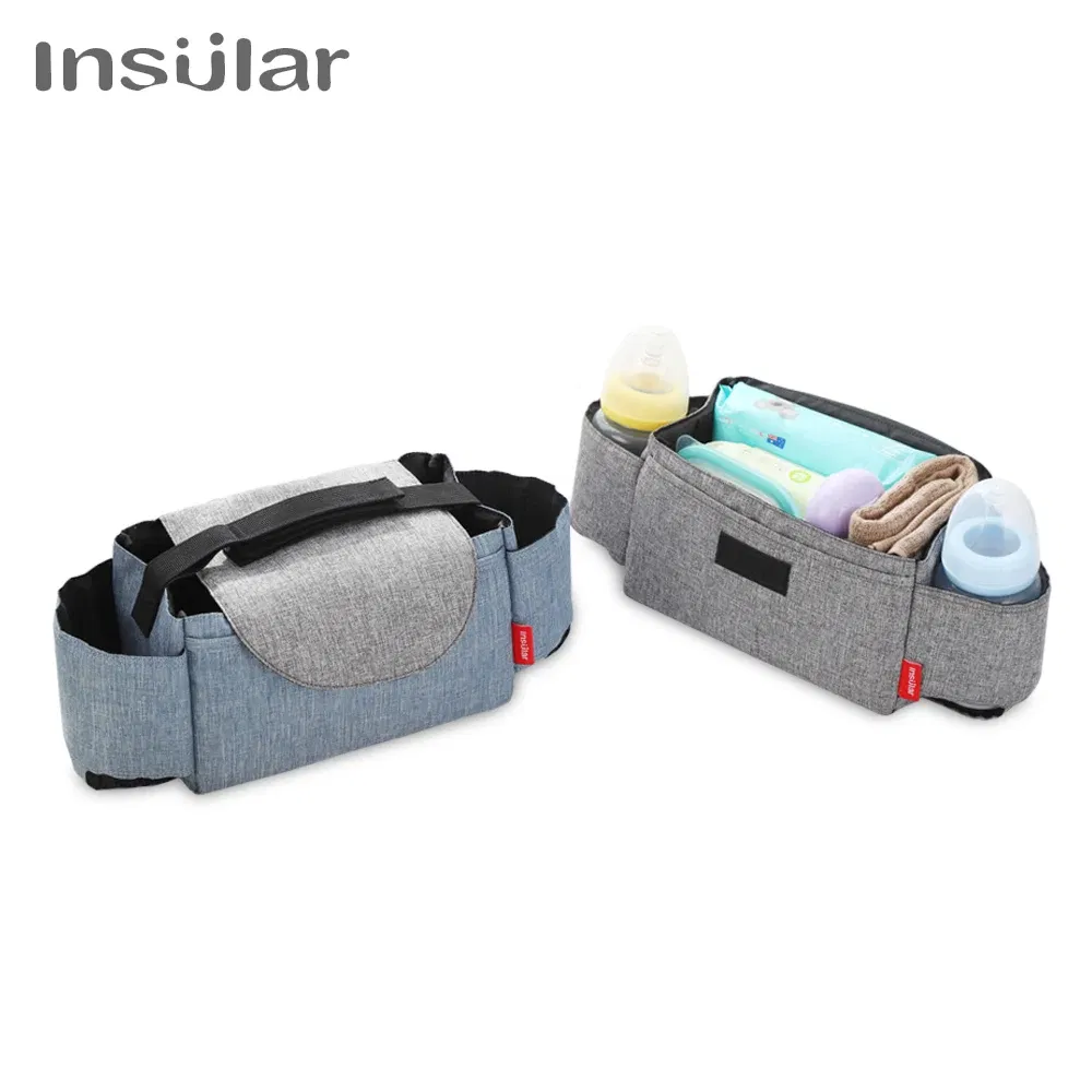 Color: black - Insular Diaper Bag Baby Milk Bottle Insulation Bags Mummy Storage Bag For Baby Stuff Collection Stroller Accessories Baby Care