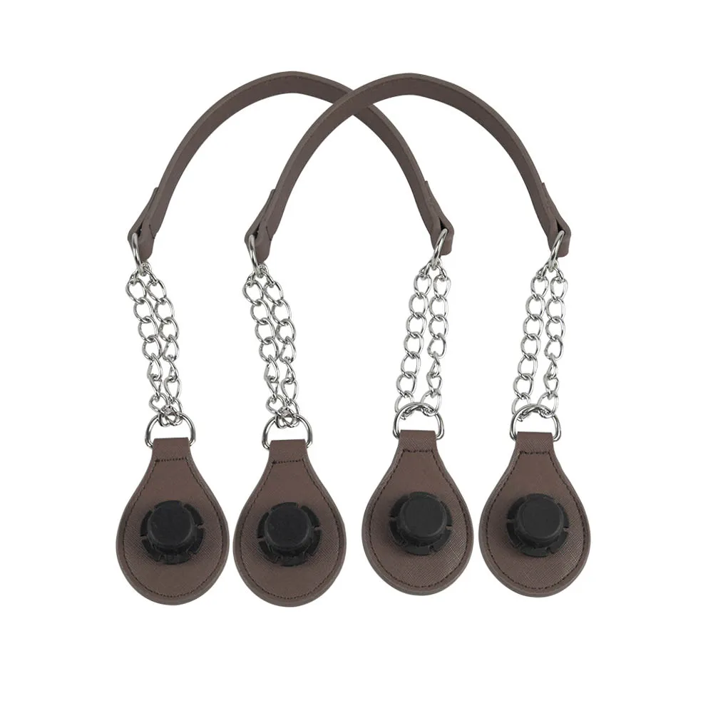 Color: Rose Gold, Ships From: CHINA - TANQU 1 Pair Long leather PU chain Handle with Tear Drop End Double Metal Chain for O Bag for EVA Obag Women Bag