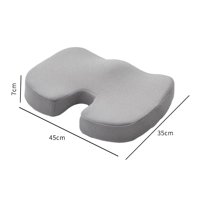 Color: Blue - Ergonomic Memory Cotton Office Cushion Hemorrhoid Cushion Chair Cushion Sedentary Artifact Student Ass Cushion