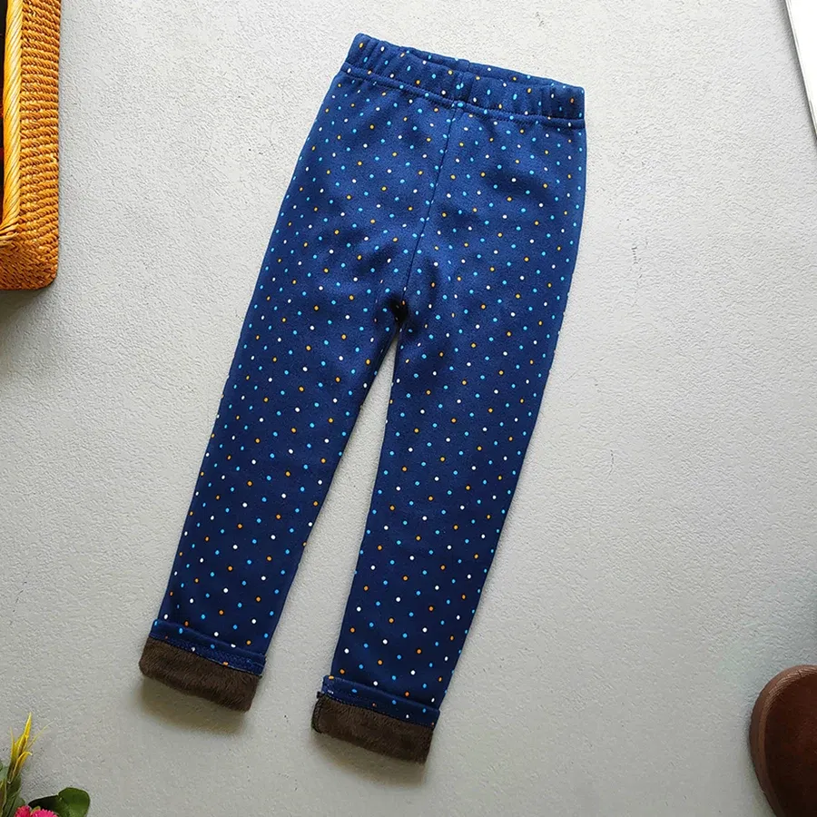 Color: Red, Kid Size: 5 - Autumn Winter Print Flowers Thick Warm Kids Toddler Baby Girls Leggings Children's Pants