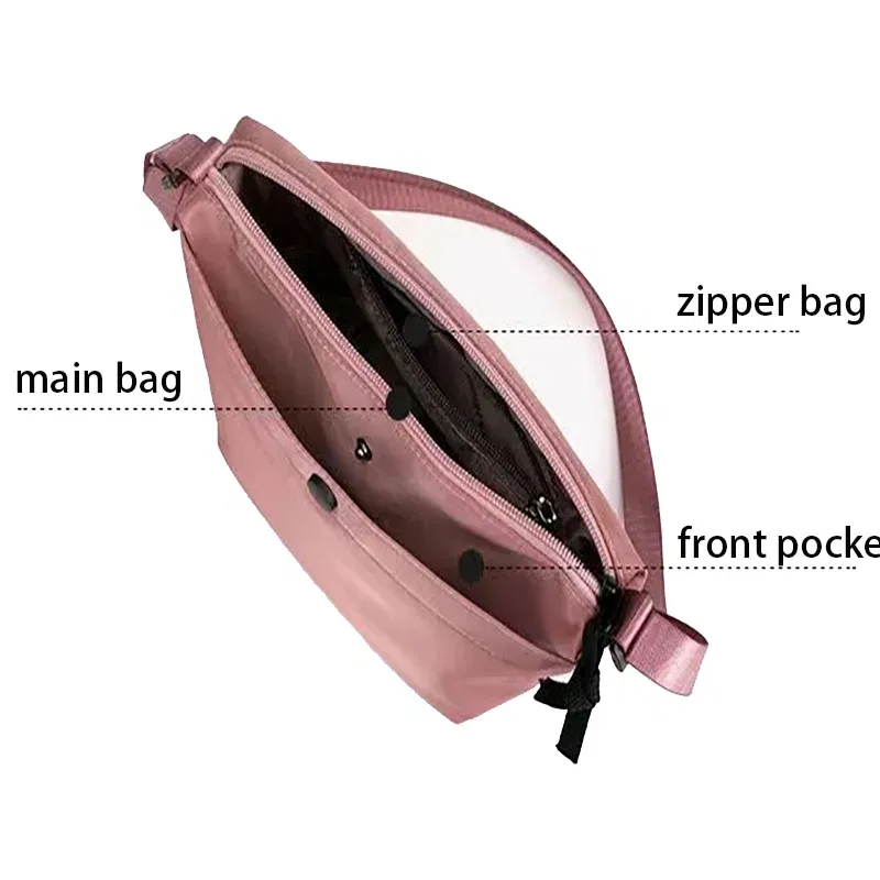 Color: Beige - Homemade Baby Pink Nylon Fabric Underarm Bag Korean New Inner Lightweight Texture Small Bag Full with Shoulder Handbag