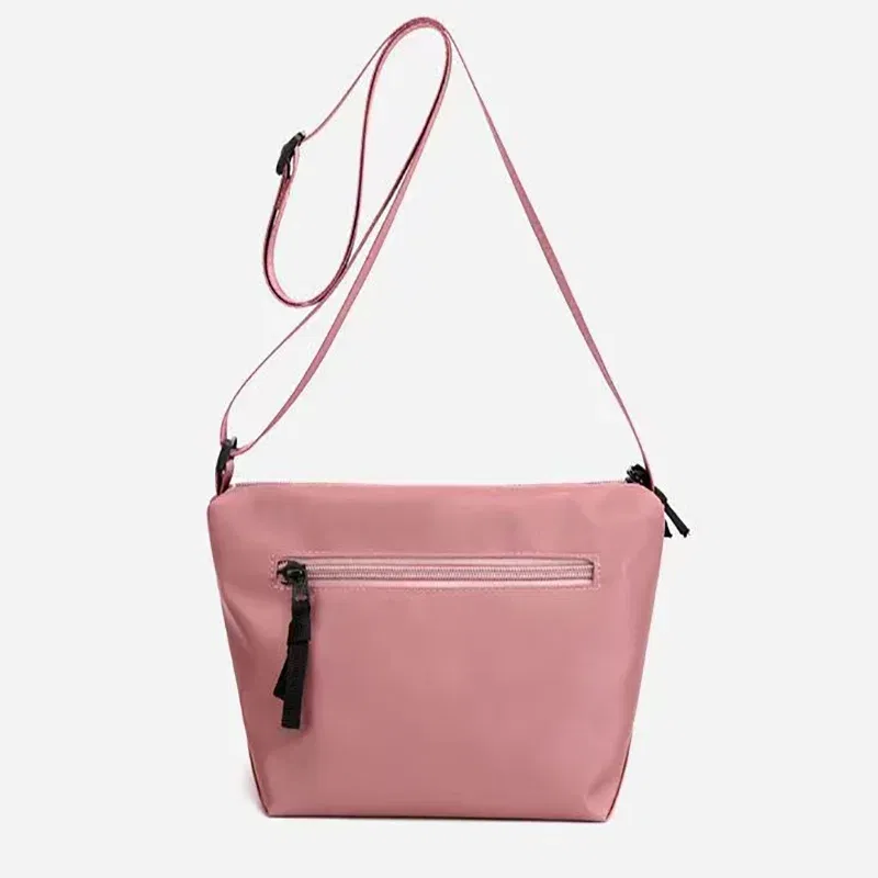 Color: Beige - Homemade Baby Pink Nylon Fabric Underarm Bag Korean New Inner Lightweight Texture Small Bag Full with Shoulder Handbag