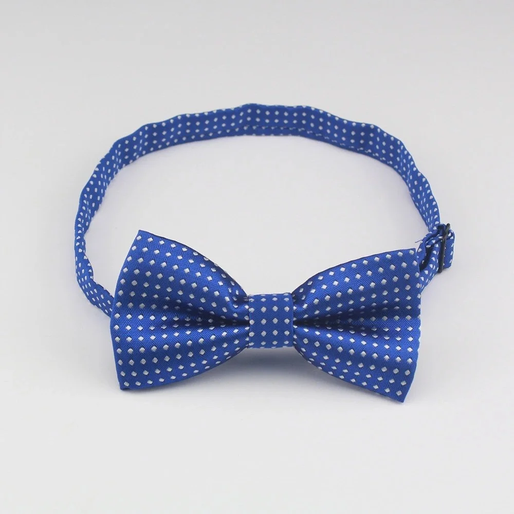Color: Blue - Korean Formal Dress Dots Bow Ties For Kids Business Bowknot Bridegroom Best Man Bowties Polka Dot Butterfly Cute Neckties Gift