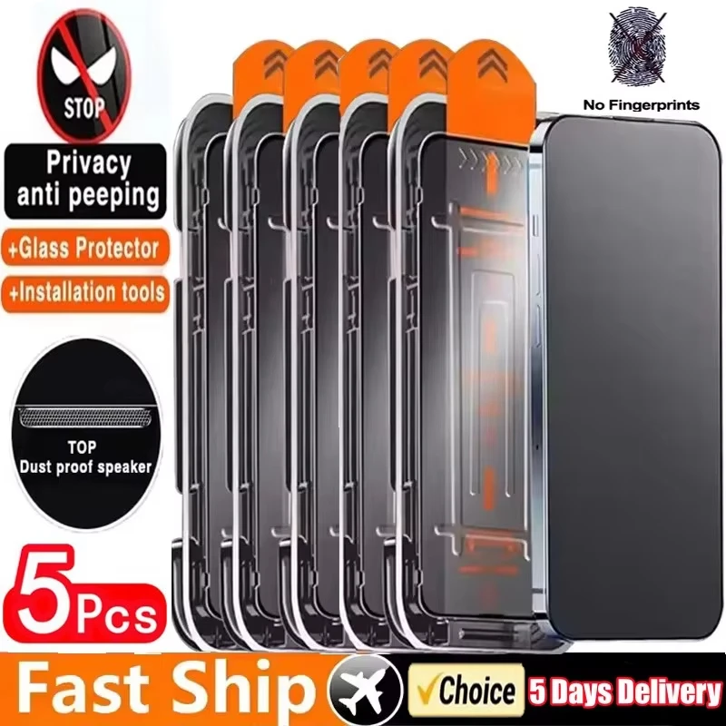 Compatibility by Model: Poco M6 Pro 5G, Material: Nano-coated Tempered Glass Film - 5pcs Dust Free Install Anti-Spy Tempered Glass For Poco F6 Pro F5 F3 M6 M5S M4 M3 M2 X6 X5 X4 X3 C65 5G Privacy Screen Protector