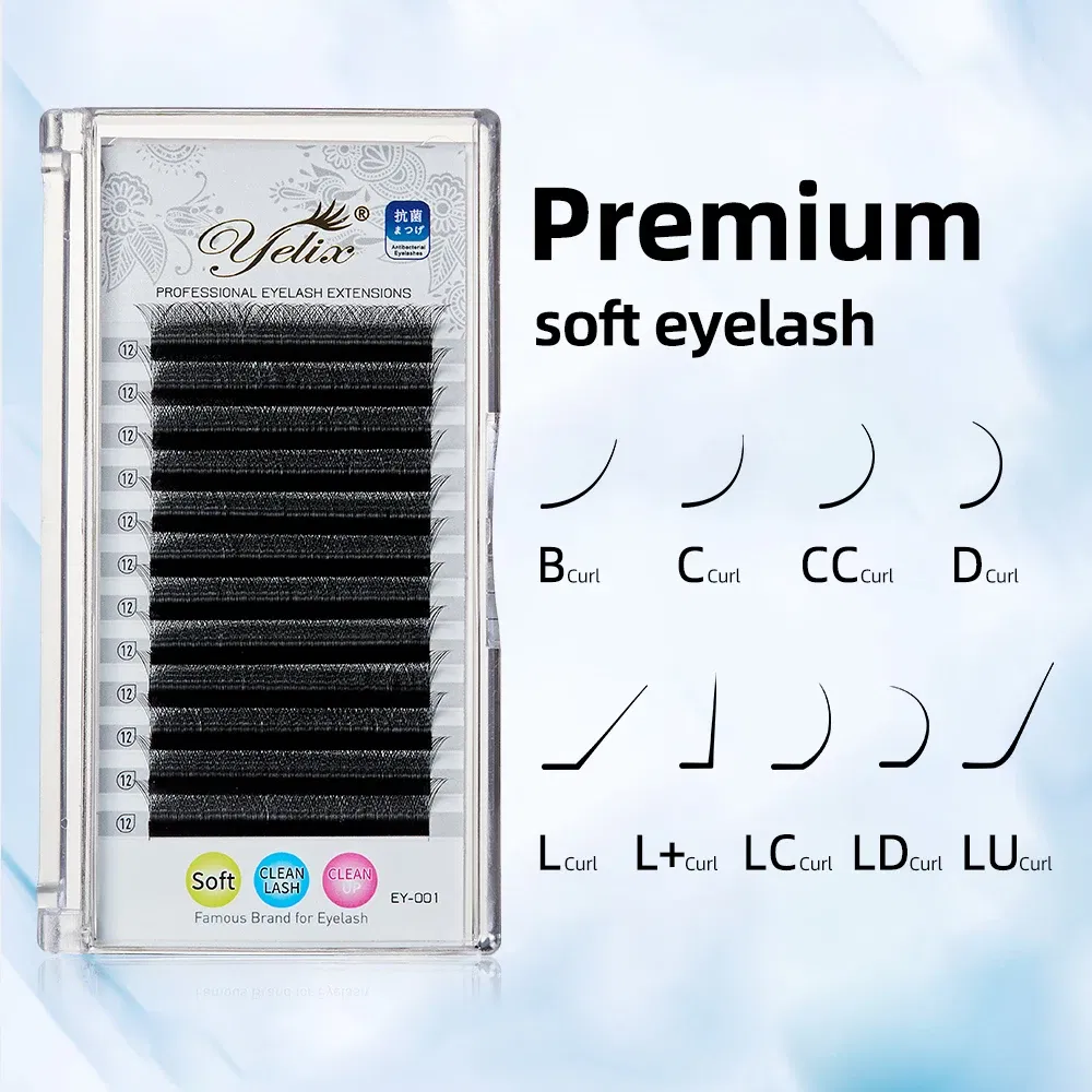 Color: Brushed Chrome, Curl: CC, Thickness: 0.07mm, Length: 12mm - Yelix Cilios 5D W Shape Eyelash Extensions 4D/6D Premade Volume Fans Natural Soft Automatic Flowering Lash Makeup Supplies