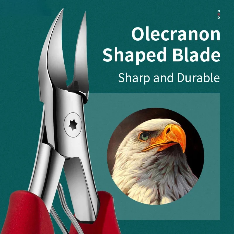 Color: DARK GRAY - Professional Grade Concave Stainless Steel Nail Clippers for Thick Nails and Ingrown Toenails Sharp Curved Blade for Easy Trimmi