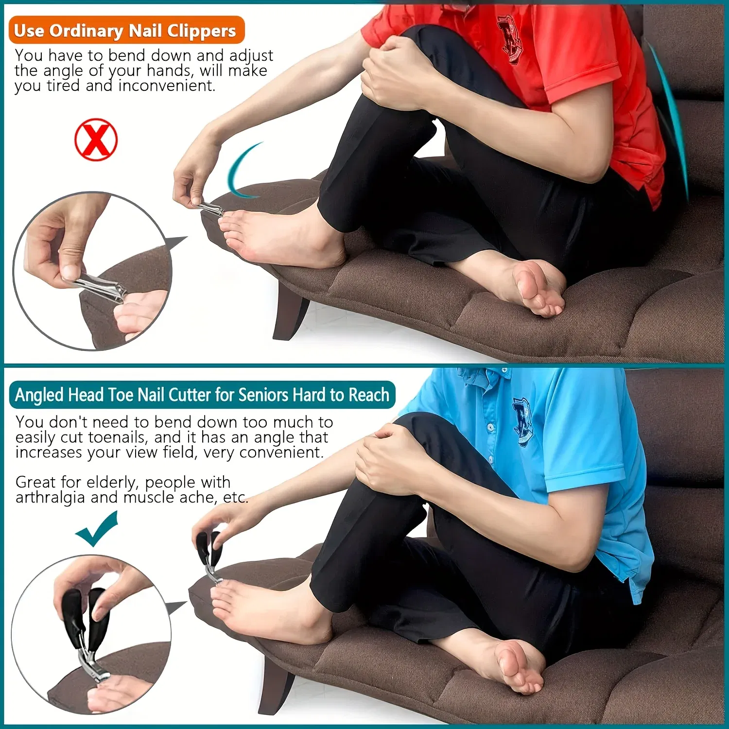 Color: DARK GRAY - Professional Grade Concave Stainless Steel Nail Clippers for Thick Nails and Ingrown Toenails Sharp Curved Blade for Easy Trimmi