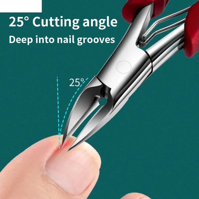 Color: DARK GRAY - Professional Grade Concave Stainless Steel Nail Clippers for Thick Nails and Ingrown Toenails Sharp Curved Blade for Easy Trimmi