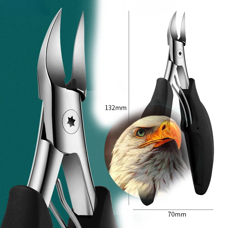 Color: DARK GRAY - Professional Grade Concave Stainless Steel Nail Clippers for Thick Nails and Ingrown Toenails Sharp Curved Blade for Easy Trimmi