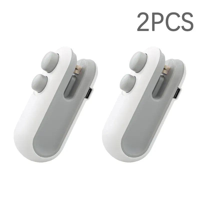 Color: light yellow - Portable Mini Sealer 2 in 1 Heat Sealer For Snacks  Home use rechargeable sealer Vacuum Sealer Snacks plastic bag heat sealer