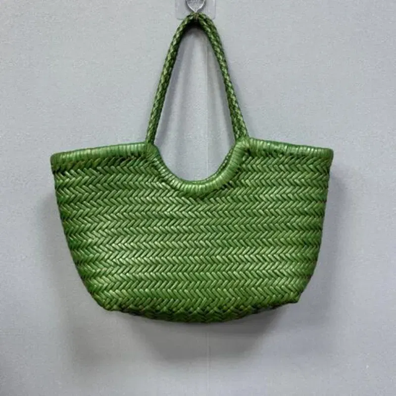 Color: Clear, Size: Extra Large - Hand Knitted Designer Genuine Leather Elegant ?‹Handle Female Totes Vintage Women's Handbag Cowskin Lady Large Shoulder Bag