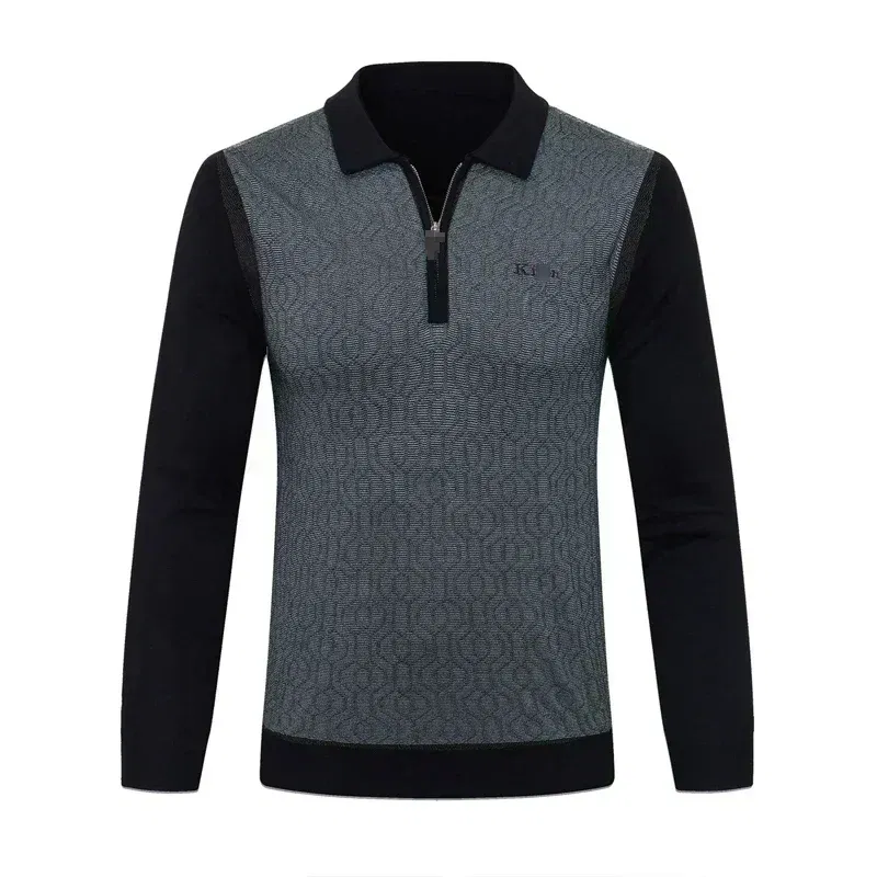 BILLIONAIRE BLKA CPTG Sweater wool men's 2025 new warm Long sleeves knitting zipper elasticity embroidery quality big  M-5XL