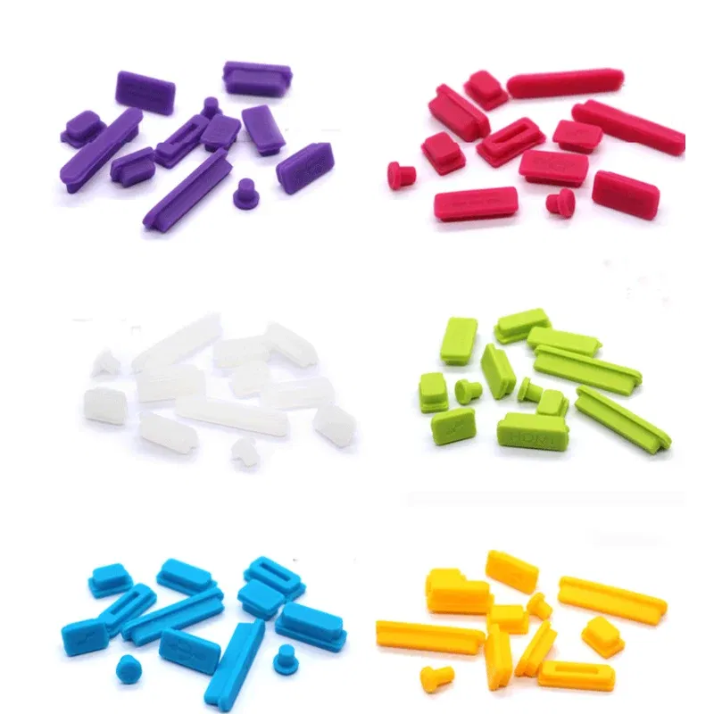 Color: Blue - 12pcs/set Silicone Data Port Anti Dustproof Plug For Apple Macbook 11Air 13Air 13 Pro dust plug Stopper Cover Set For Laptop