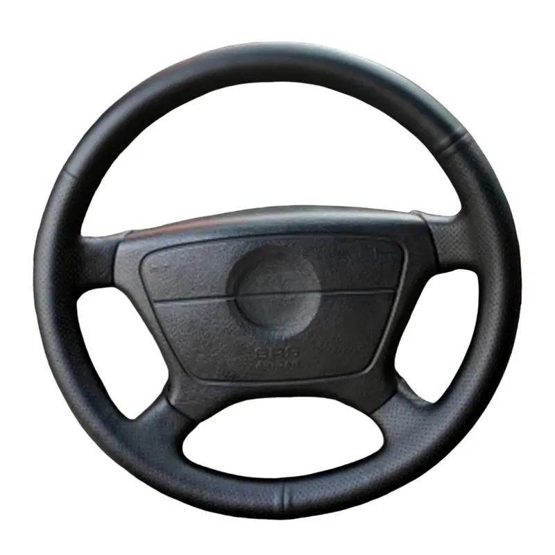 Color Name: black - Perforated Microfiber Leather Braiding Car Steering Wheel Cover for Mercedes Benz C-Class W202 CL-Class C140 E-Class W210