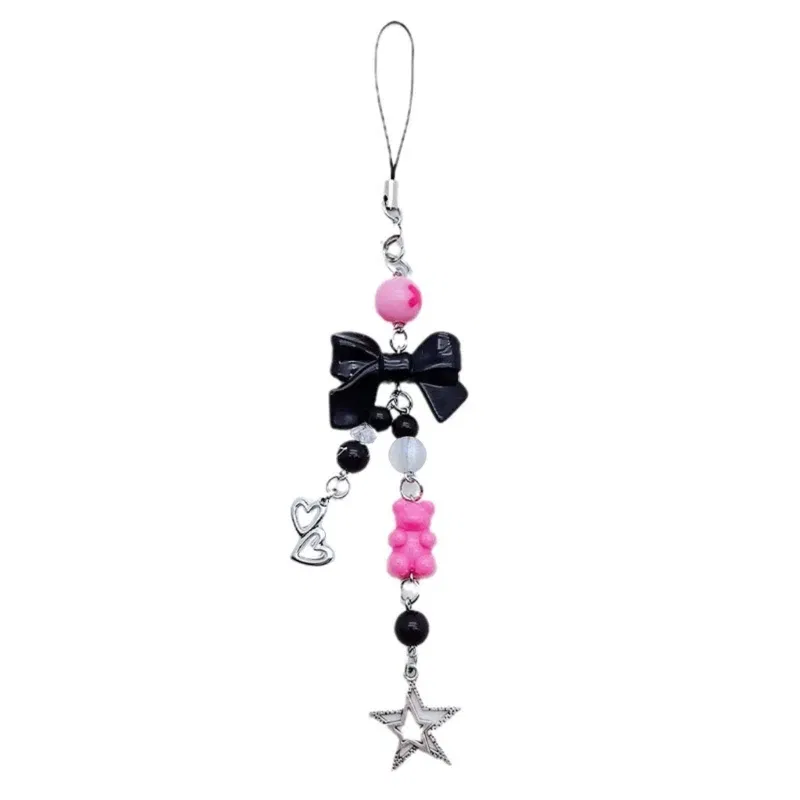 Color: 24/613 - Goth Y2K Phone Charm Pendant Kawaii-Key Chain For Bag Cute Accessory Women Guitar Strap Lanyard Beaded Keychain Pendant