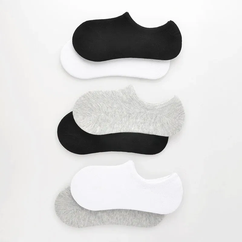 Color: GRAY, Size: 13T - 5 pairs of boys girls children  soft invisible socks low  casual cotton leisure sailing anti-skid stealth non-display