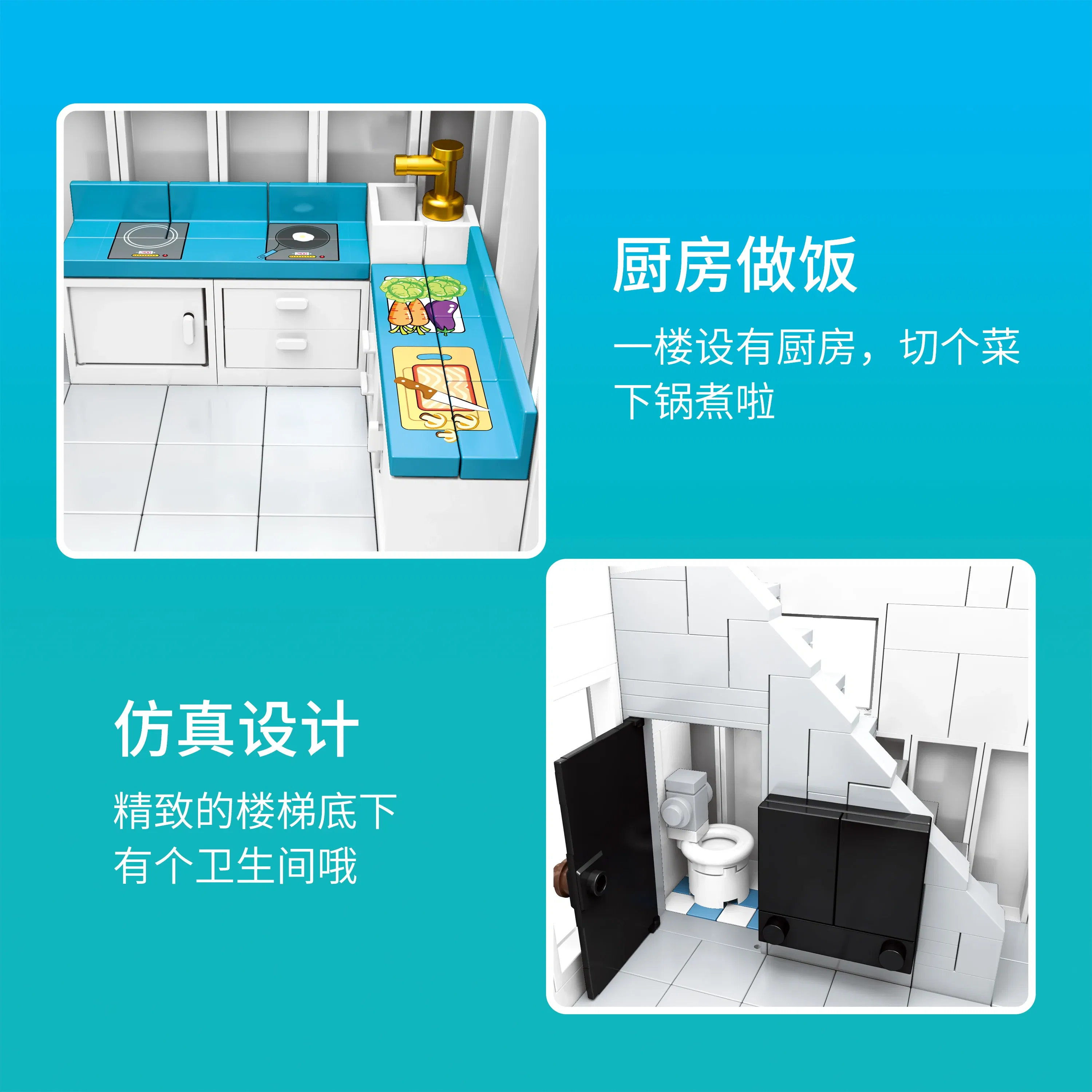 Color: light green - MOC Creative European Architecture Building Blocks Garden Hotel Flower Street Villa Street View Bricks Ideas Toy For Friend Gift