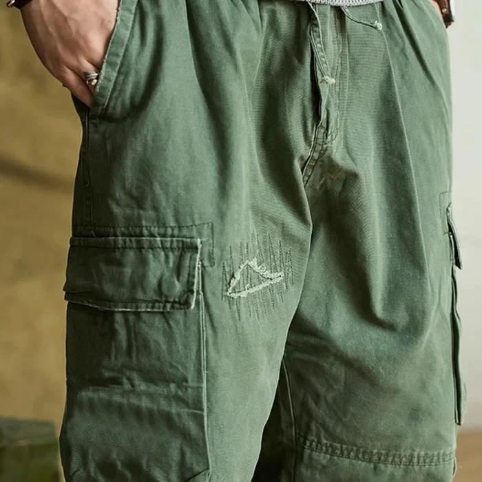 Men's Vintage Solid Color Multi-Pocket Cargo Pants