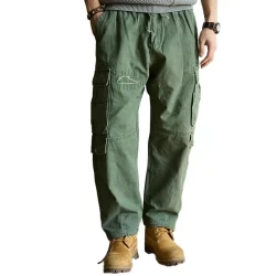 Men's Vintage Solid Color Multi-Pocket Cargo Pants