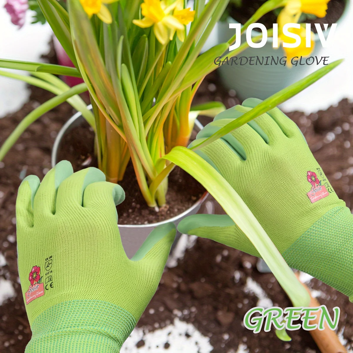 Color: Brown, Ships From: CHINA - 1 Pair, 3 Colors Available: Women?™s Nitrile Garden Gloves for Digging, Planting, Weeding; Nail & Finger Protection
