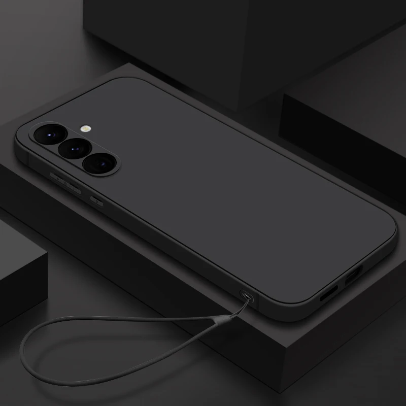 Material: PC, Color: GRAY - Soft Silicone Lanyard Case For Samsung Galaxy S23 S24 S25 Ultra S23 S24 FE A56 A55 A53 A54 A35 A36 A15 A16 A25 5G Phone Cover