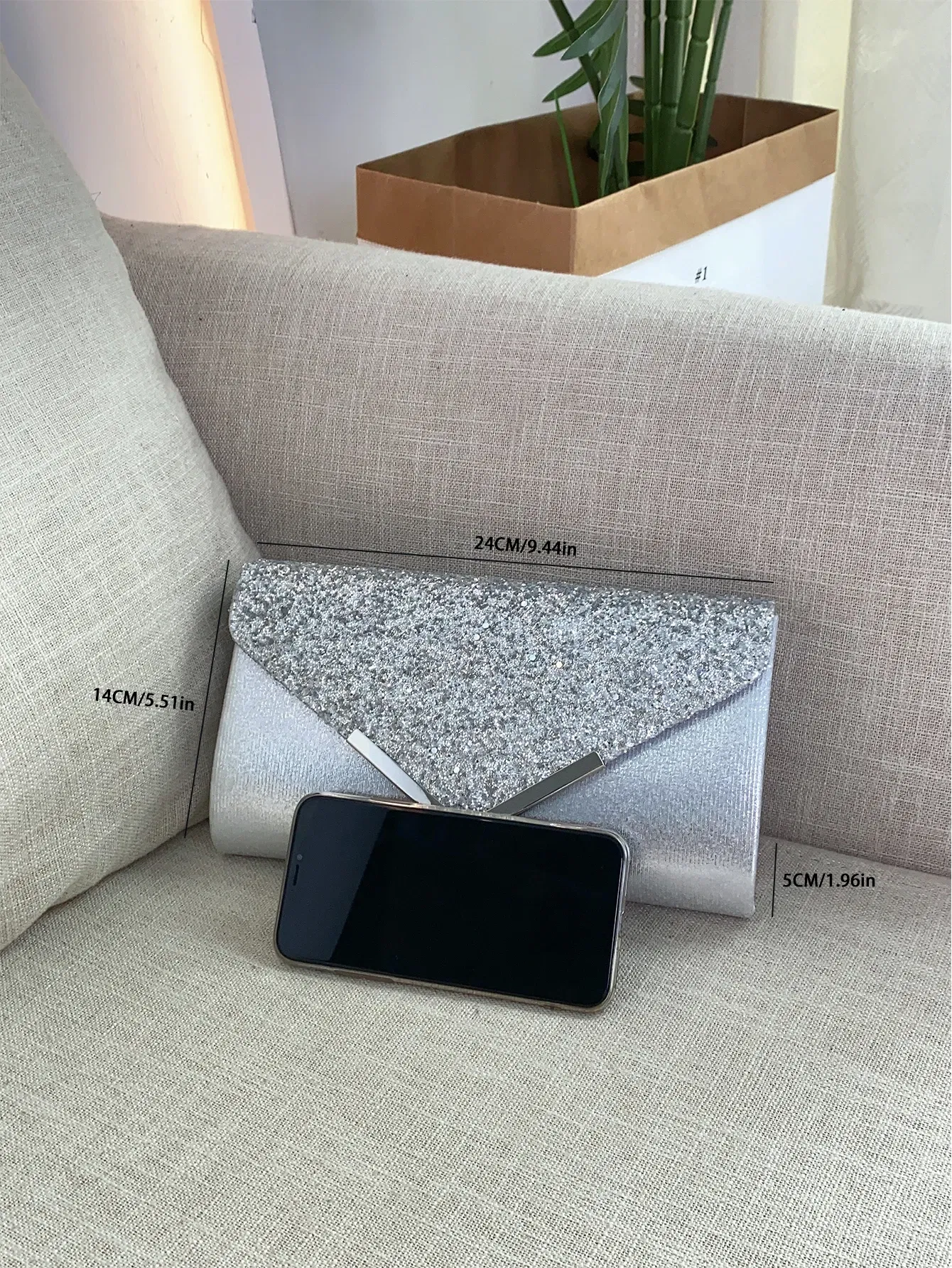Color: black - Glitter Bling,Shiny Elegant And Fashionable Envelope Clutch Bag, Party Wedding Handbag For Women Dinner Bag