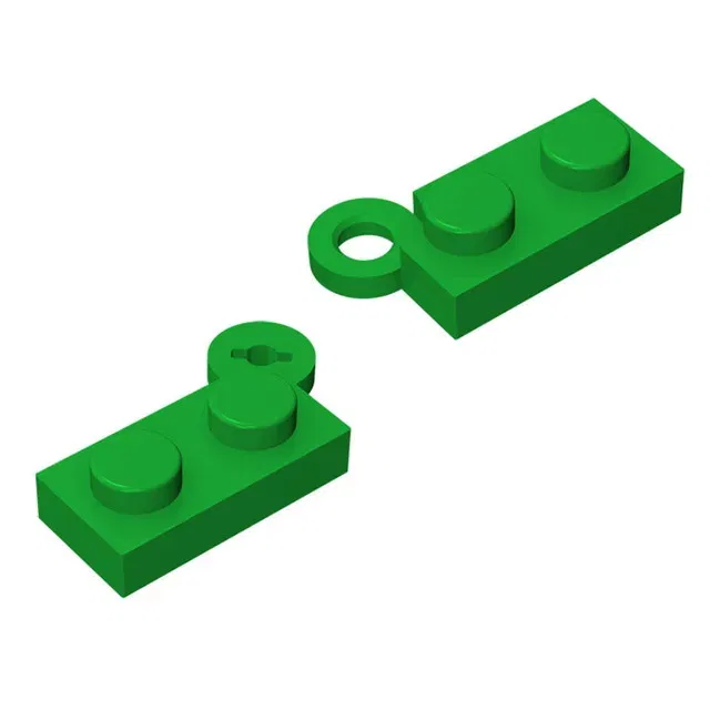 Color: Chocolate - 10pcs MOC Brick Parts 73983 19954 2429 Hinge Plate 1 x 4 Swivel Compatible Building Block Particle DIY Assmble Kid Brain Toy