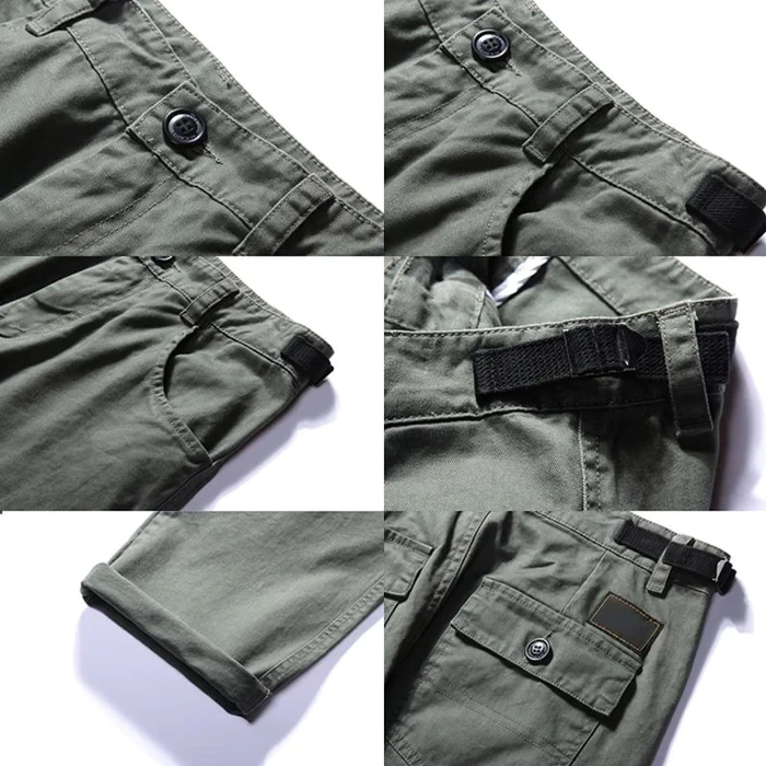 Men's Solid Loose Straight Casual Cargo Pants