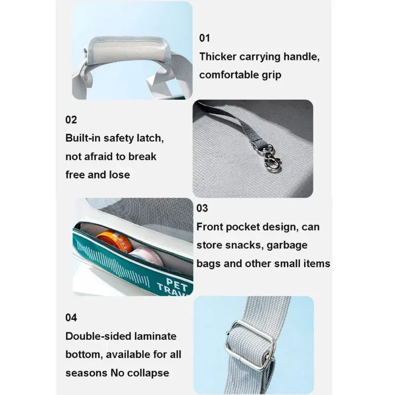 Color: WHITE - Pet carrier cat breathable pet backpack outdoor cat bag camping kitten bag