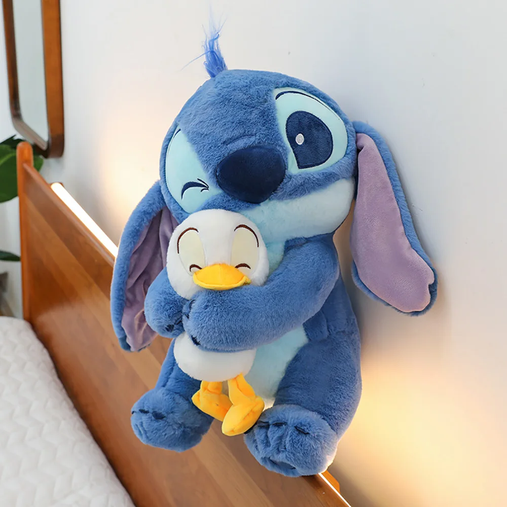 Color: black - Lilo&Stitch Cute Cartoon Dolls Toys Kawaii Anime Soft Stuffed Dolls Pillow Appease Toys Birthday Gift For Boys Girls