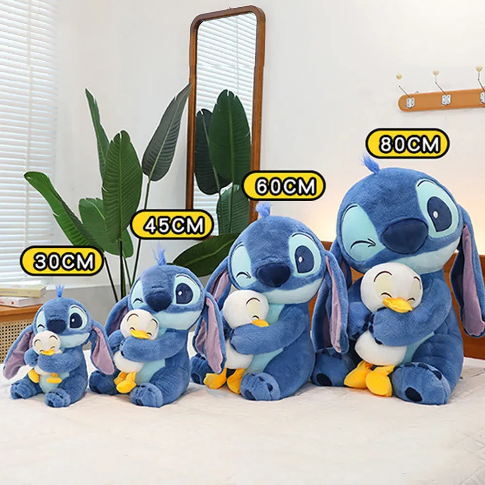 Color: black - Lilo&Stitch Cute Cartoon Dolls Toys Kawaii Anime Soft Stuffed Dolls Pillow Appease Toys Birthday Gift For Boys Girls