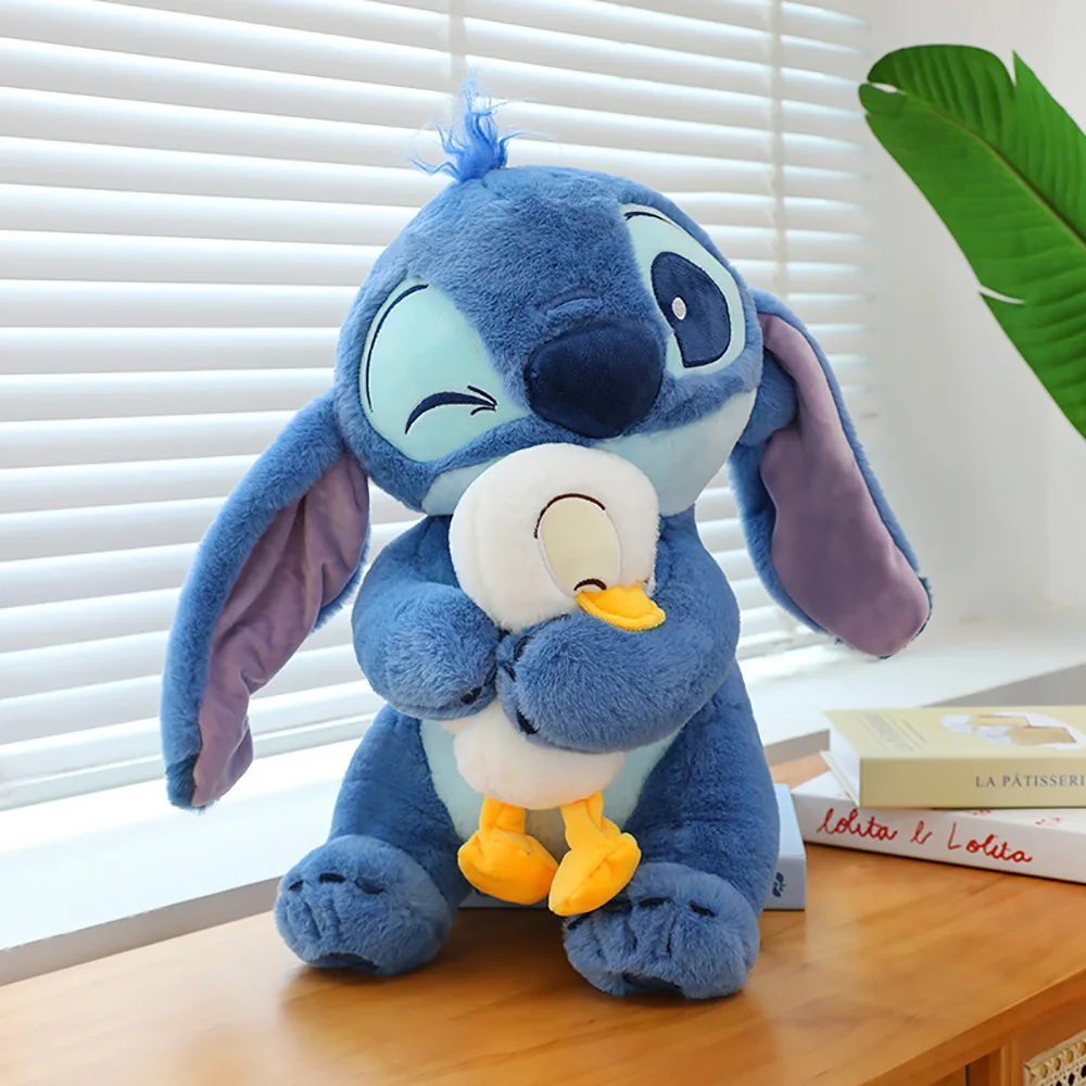 Color: black - Lilo&Stitch Cute Cartoon Dolls Toys Kawaii Anime Soft Stuffed Dolls Pillow Appease Toys Birthday Gift For Boys Girls