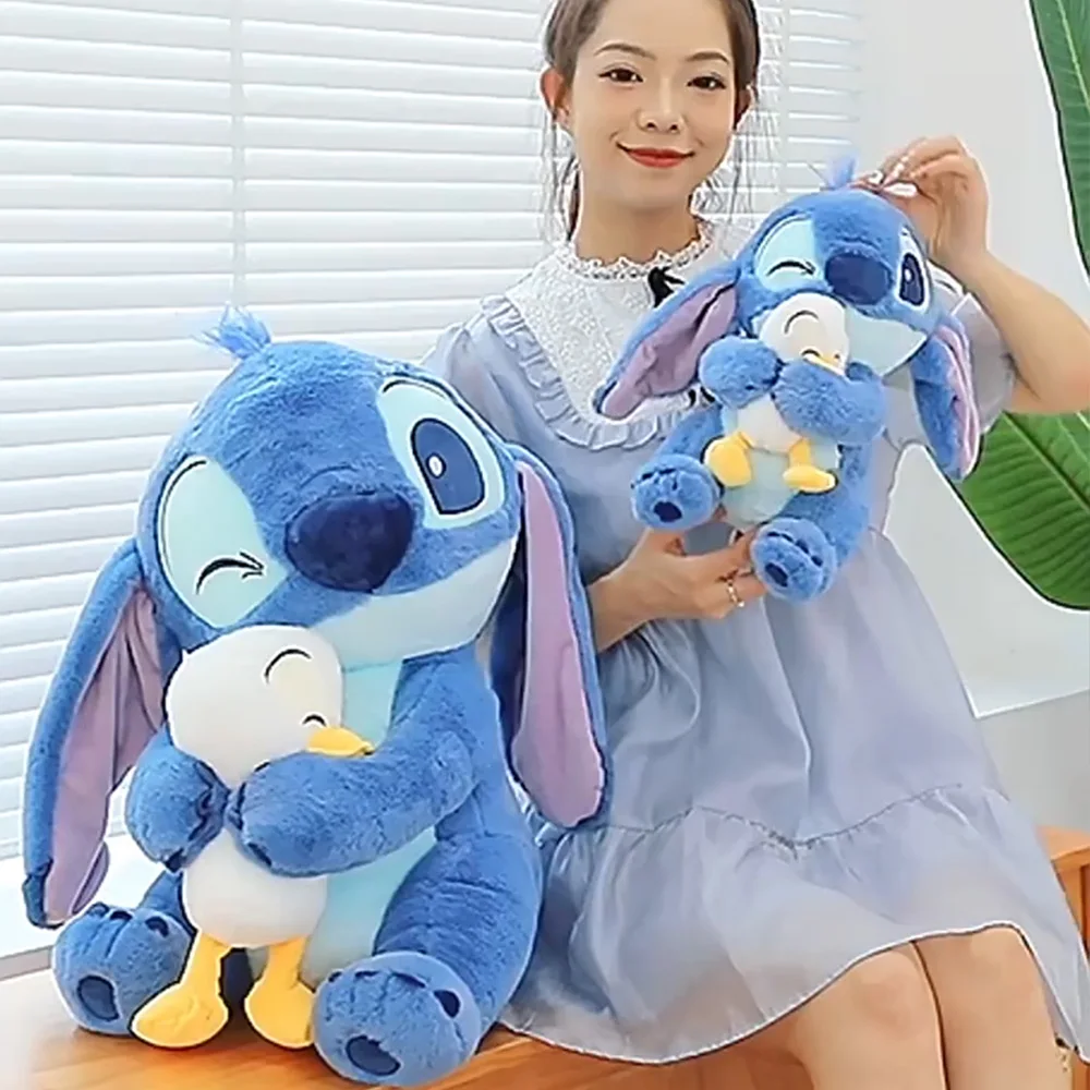 Color: black - Lilo&Stitch Cute Cartoon Dolls Toys Kawaii Anime Soft Stuffed Dolls Pillow Appease Toys Birthday Gift For Boys Girls