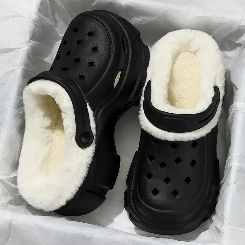 Autumn and winter DIY accessories girls cute padded slippers warm sandals non-slip cloud hole shoes plus cotton garden shoes