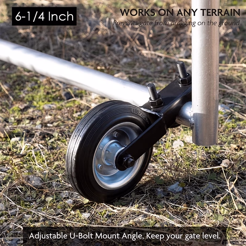 Heavy-Duty Gate Caster Kit with a 6-1/4" Wheel – Effortless Gate Mobility and Durability