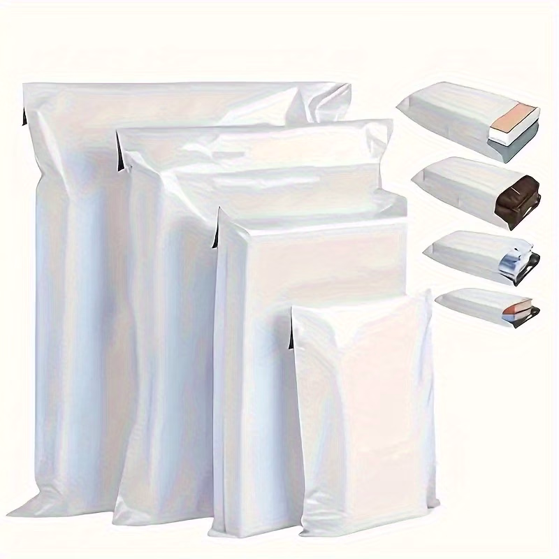 50pcs White Courier Bags with Self-Adhesive Seals – Secure, Convenient, and Reliable Shipping