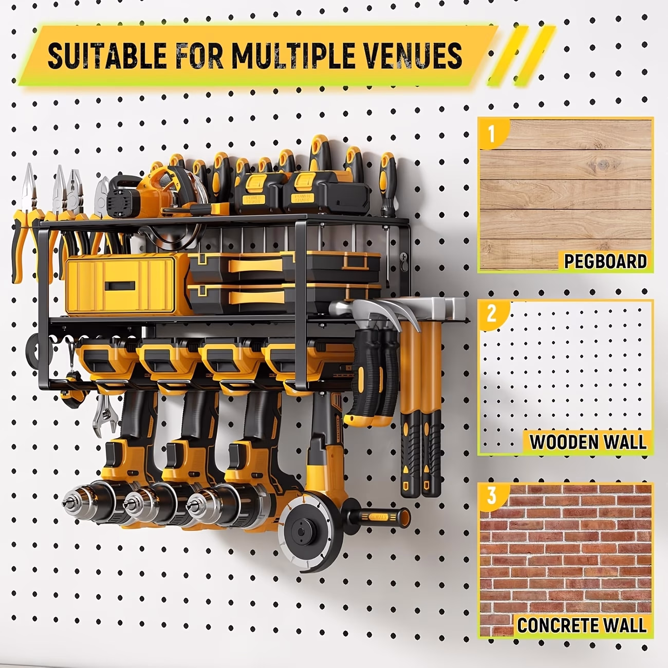 Sturdy Metal Rack for Power Tools That Can Be Mounted on The Wall – Maximize Your Workspace with Efficient Organization
