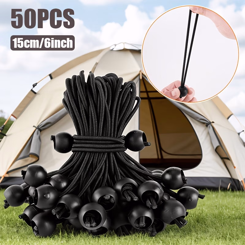 50pcs Heavy-Duty Non-Slip Ball Bungee Cords with Elastic Balls – Reliable and Versatile Tying Solution