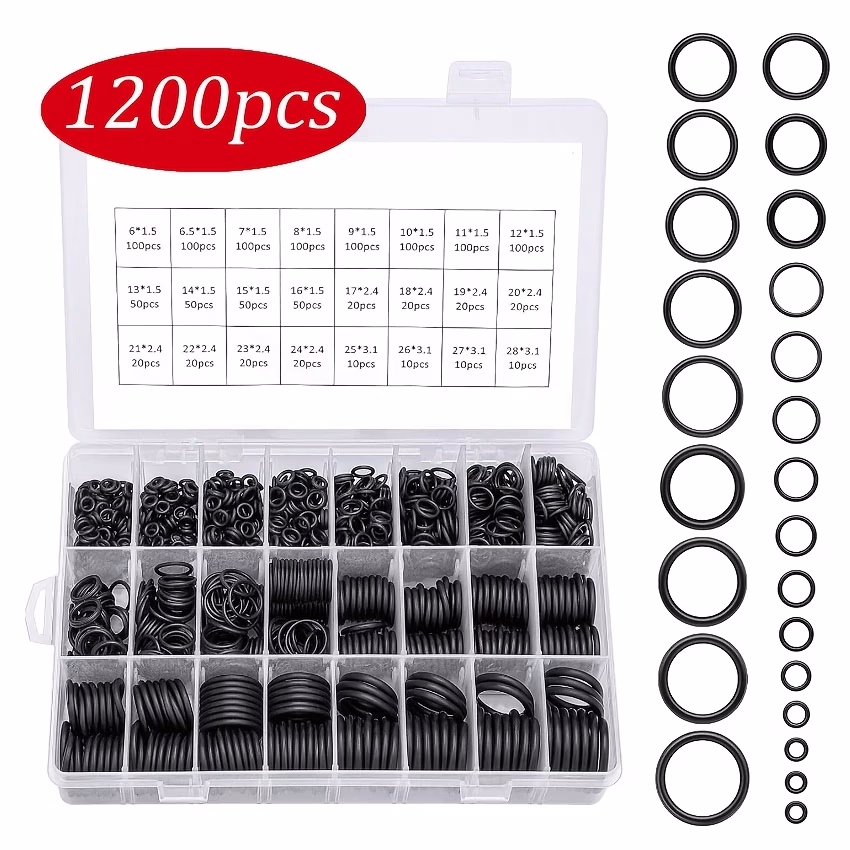 1200pcs Nitrile Rubber O-Ring Gasket & Sealing Washer Kit – Ultimate Sealing Solution for All Your Projects