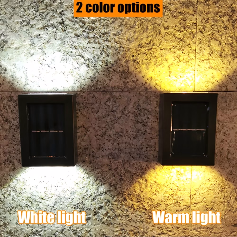 Set of 4 Solar-Powered Wall Lights with Both Upward and Downward Illumination – Efficient, Stylish Lighting for Outdoor Spaces