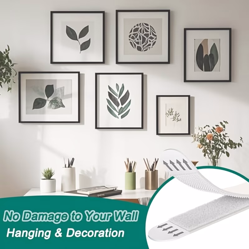 12 Pairs No-Drill Hanging Strips – Effortless and Damage-Free Hanging for Your Home