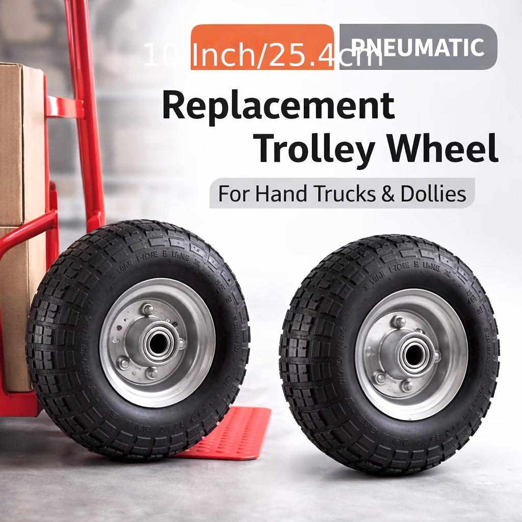 25.4 cm Solid Rubber Trolley Wheel for Hand Trucks – Durable, Sturdy, and Efficient Mobility