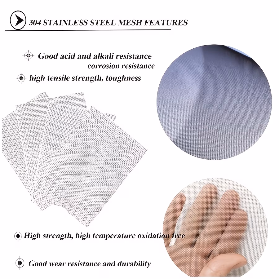 304 Stainless Steel Wire Mesh Screen Sheets - 6 Pack – Durable and Versatile Mesh for Home, Workshop, and Outdoor Use