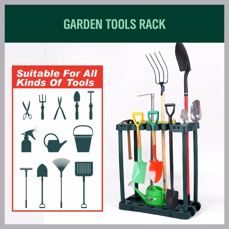 Durable Rolling Garden Tools Storage Rack – Organize Your Tools with Ease