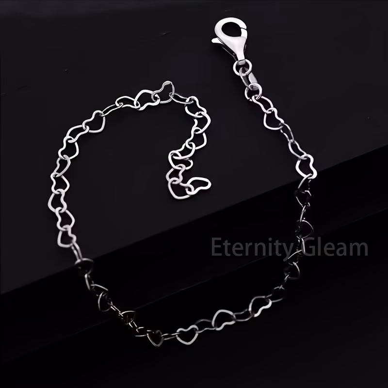 925 Silver Heart Ring Bracelet – Simple, Elegant, and Perfect for Casual Wear