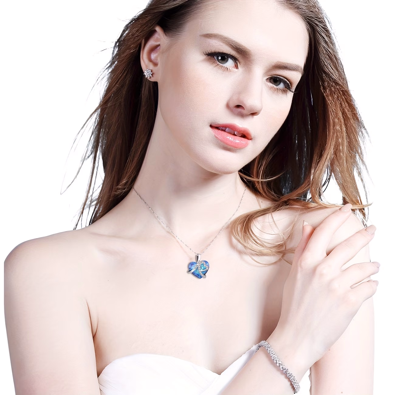 925 Silver Forever Loves You Blue Necklace – A Timeless Expression of Love and Elegance