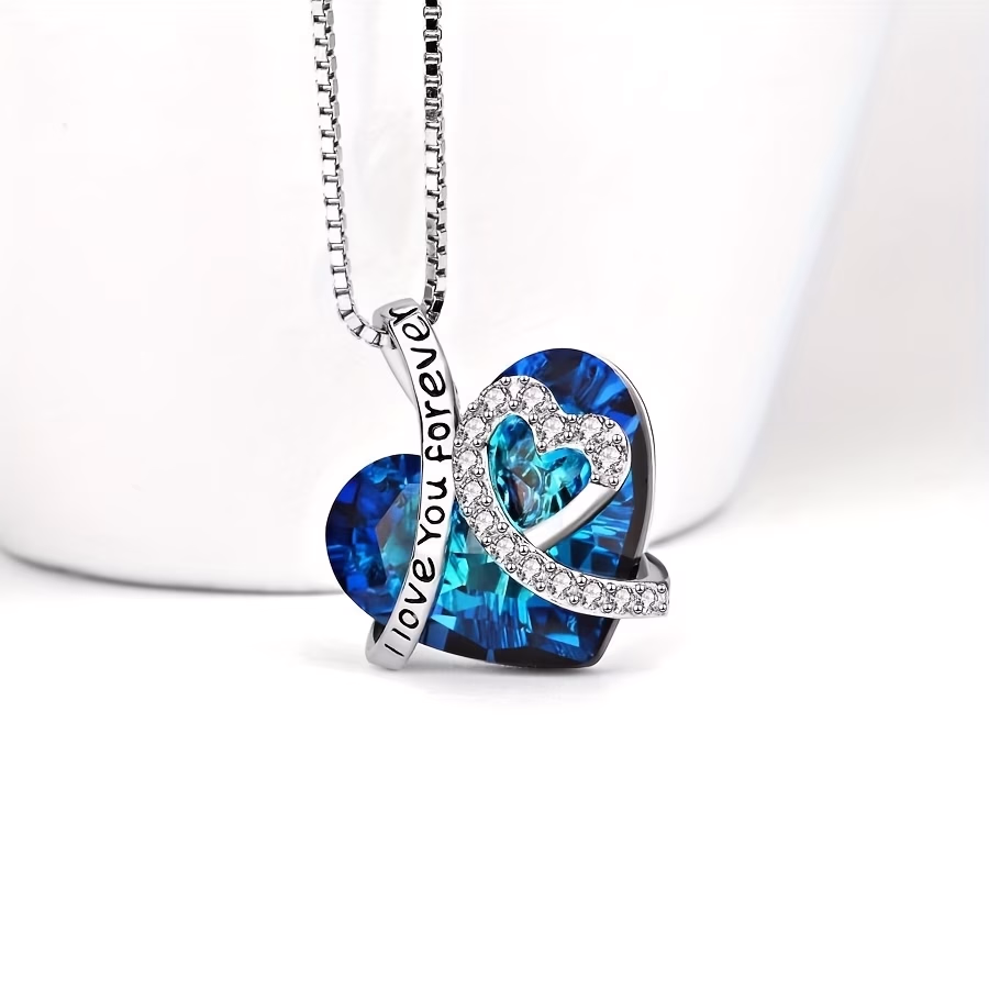 925 Silver Forever Loves You Blue Necklace – A Timeless Expression of Love and Elegance