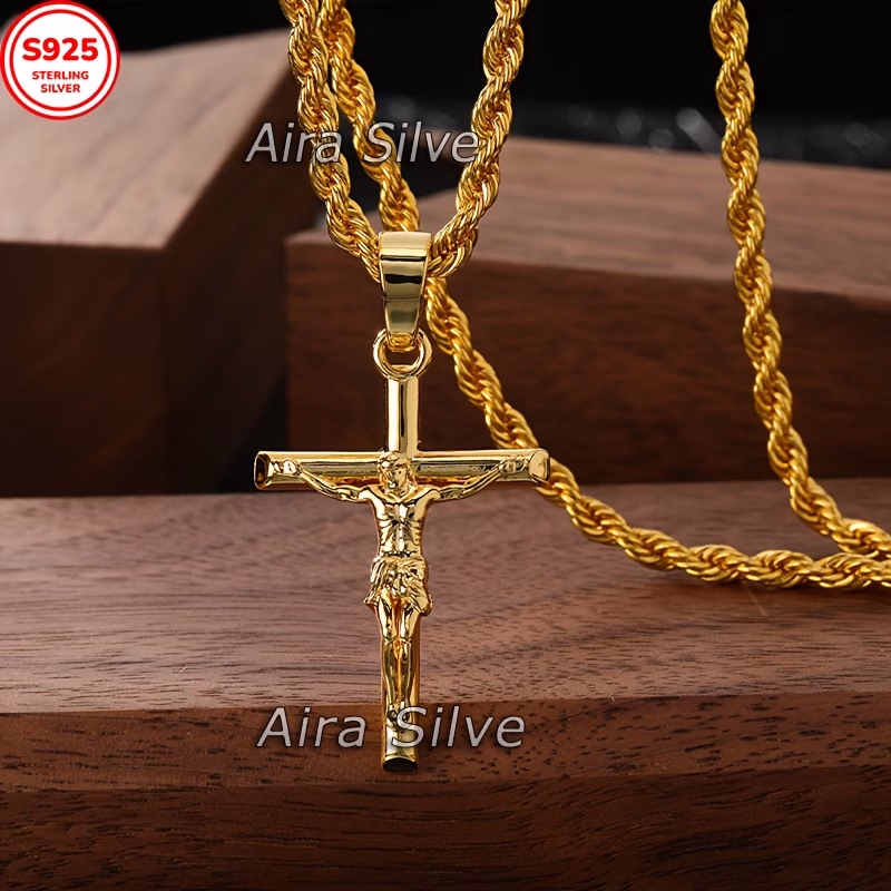 925 Silvery Plated Simple Cross Pendant Necklace – Elegant, Timeless, and Perfect for All Occasions